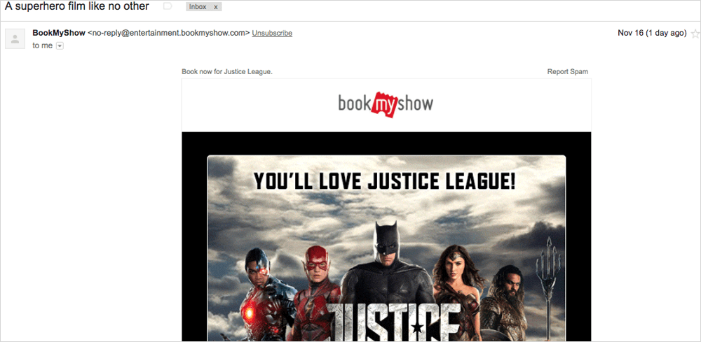 bookmyshow email example