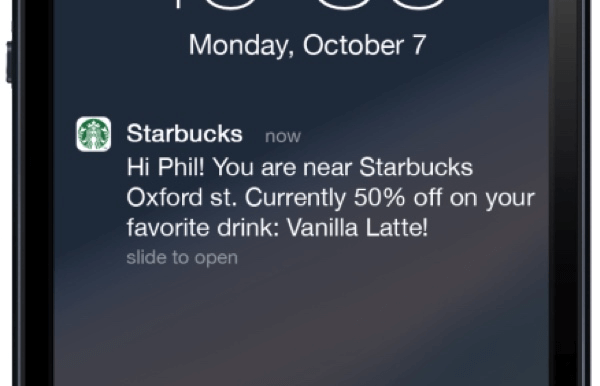 starbucks personalized notification on users location
