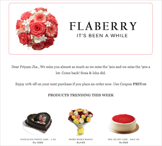 flaberry email reminder
