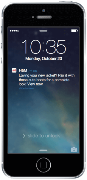 h&m reminder push notification for mobile